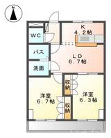岡山県岡山市東区西大寺松崎(アパート)の賃貸物件の間取り