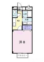 岡山県岡山市中区竹田(アパート)の賃貸物件102の間取り