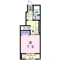 岡山県岡山市南区福富東2丁目(アパート)の賃貸物件101の間取り