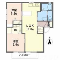岡山県岡山市北区田中(アパート)の賃貸物件の間取り