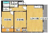 岡山県岡山市北区花尻あかね町(マンション)の賃貸物件の間取り