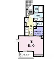 岡山県岡山市北区舟橋町(アパート)の賃貸物件102の間取り