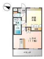 岡山県倉敷市西阿知町新田(アパート)の賃貸物件の間取り