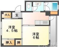 岡山県岡山市北区加茂(マンション)の賃貸物件2-307の間取り