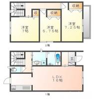 岡山県岡山市北区津島西坂2丁目(一戸建)の賃貸物件Bの間取り