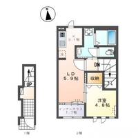岡山県岡山市東区益野町(アパート)の賃貸物件203の間取り