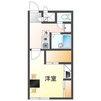岡山県岡山市北区谷万成1丁目(アパート)の賃貸物件105の間取り