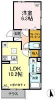 静岡県三島市青木(アパート)の賃貸物件201の間取り