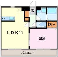 静岡県駿東郡清水町徳倉(マンション)の賃貸物件202の間取り
