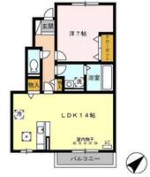 静岡県三島市若松町(アパート)の賃貸物件103の間取り