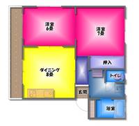 静岡県三島市徳倉(マンション)の賃貸物件3Cの間取り