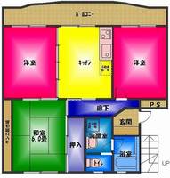 静岡県三島市徳倉(マンション)の賃貸物件2Dの間取り