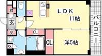 兵庫県神戸市兵庫区七宮町1丁目(マンション)の賃貸物件の間取り