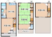 兵庫県神戸市須磨区大黒町3丁目(一戸建)の賃貸物件の間取り