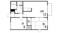 兵庫県芦屋市翠ケ丘町(アパート)の賃貸物件の間取り