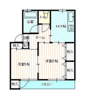 あけぼのマンション501の間取り