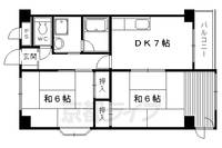 京都府京都市右京区嵯峨明星町の賃貸マンションの間取り