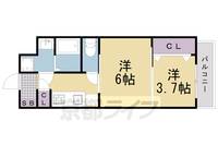 京都府京都市中京区聚楽廻西町の賃貸マンションの間取り