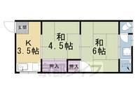京都府京都市右京区嵯峨野芝野町の賃貸アパートの間取り