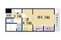 京都府京都市右京区梅津中村町の賃貸マンションの間取り