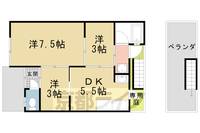 京都府京都市右京区嵯峨野開町(一戸建)の賃貸物件の間取り