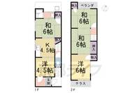 横大路貴船貸家1の間取り