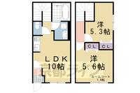 京都府京都市西京区大枝東長町の賃貸アパートの間取り