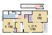 京都府京田辺市薪東沢の賃貸アパートの間取り
