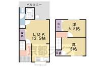 京都府京都市西京区大原野北春日町の賃貸テラスハウスの間取り