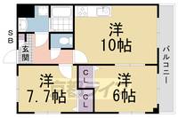 京都府京都市伏見区深草大亀谷大谷町の賃貸マンションの間取り