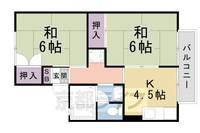 京都府京都市伏見区桃山町安芸山の賃貸アパートの間取り