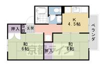京都府京都市西京区大枝中山町の賃貸アパートの間取り