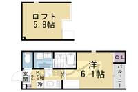 京都府京都市伏見区小栗栖森本町の賃貸アパートの間取り