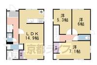 京都府長岡京市高台4丁目(一戸建)の賃貸物件の間取り