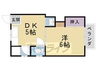 京都府京都市西京区山田猫塚町の賃貸アパートの間取り