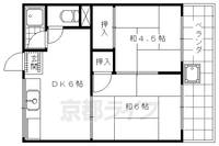京都府京都市西京区嵐山谷ケ辻子町の賃貸アパートの間取り