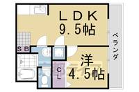 京都府京都市西京区桂坤町の賃貸マンションの間取り