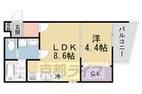 京都府京都市伏見区両替町1丁目の賃貸アパートの間取り