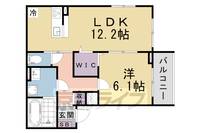 京都府京都市山科区椥辻池尻町の賃貸アパートの間取り