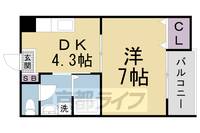 大阪府枚方市田口1丁目の賃貸マンションの間取り