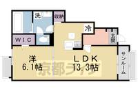 京都府木津川市山城町上狛西浦代の賃貸アパートの間取り