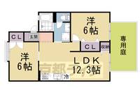 京都府相楽郡精華町菱田宮西の賃貸アパートの間取り