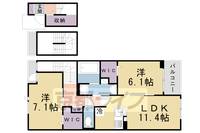 京都府相楽郡精華町狛田2丁目の賃貸アパートの間取り