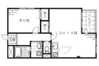 京都府京都市伏見区淀下津町の賃貸マンションの間取り