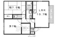 マドラフゥイユ1-202の間取り
