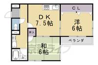 京都府長岡京市下海印寺西条の賃貸マンションの間取り