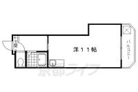 京都府京都市北区小山北上総町の賃貸マンションの間取り