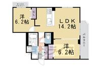 京都府長岡京市開田1丁目の賃貸マンションの間取り