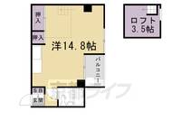京都府京都市右京区西院乾町の賃貸マンションの間取り
