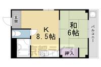 京都府京都市右京区西院春栄町の賃貸マンションの間取り